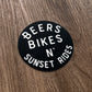 Beers Bikes Sunset Rides Sticker